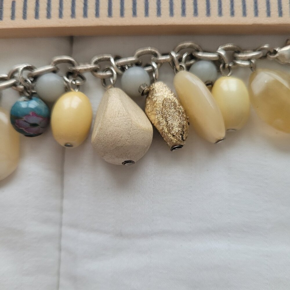Chico's Dangle Stone Blue Silver Tone Bracelet - Picture 6 of 7